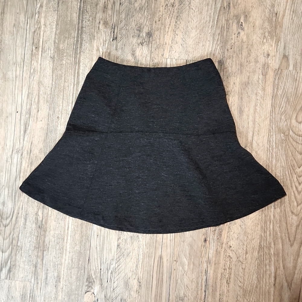 Grey mid length a line skirt